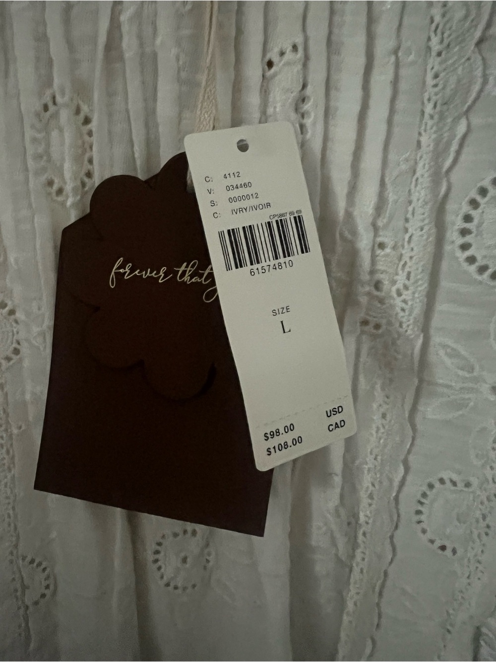 Forever That Girl by Anthropologie Eyelet Swing Blouse - Picture 3 of 6
